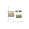 thumbnail image 3 of Mens Stainless Steel Yellow Plated Cuff Links, 3 of 4