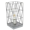 thumbnail image 1 of Simple Designs Lampe de Table Carrée Géométrique Grise en Métal, 1 of 4