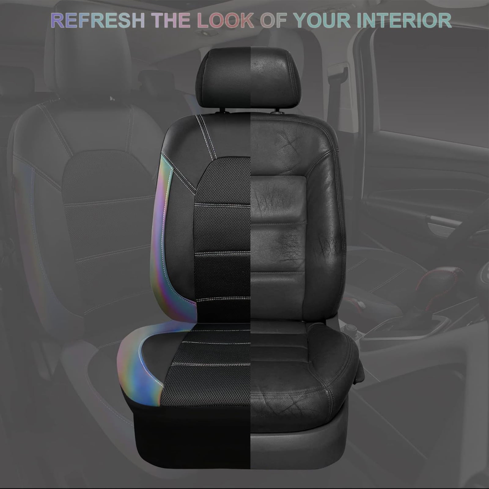 CAR GRAND Leather car seat covers air mesh breathable universal fit airbag compatible car, SUV, truck and van