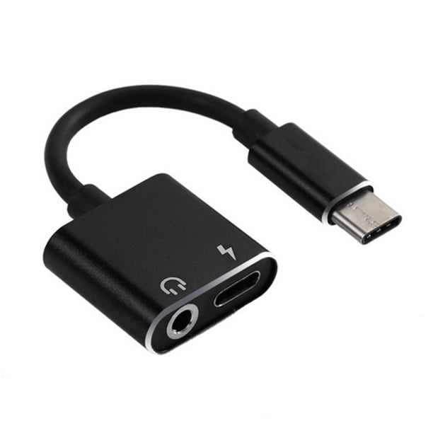 Convertidor de carga de auriculares 2 en 1 tipo C a conector de 3,5 mm Adaptador de audio USB tipo C Reemplazo para Huawei Mate 20 Pro Speravity DZ5659-02B