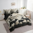 thumbnail image 3 of Feelyou Jungle Deer Family Bedding Comforter Set 7pcs, Western Animal Wildlife King Bedding Sets, Rustic Lake House Reversible Bed Sheets, Ultra Soft Bedroom Decor, 3 of 8
