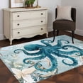 thumbnail image 3 of Octopus Blue Runner Rug 2.7x5 FT, Non Slip Entryway Carpet, Coastal Starfish Nautical Anchor Flower Washable Soft Floor Carpet Entrance Mat Non-Shedding Throw Rug for Hallway Laundry Room Bedside, 3 of 9