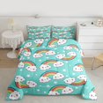 thumbnail image 2 of Homewish Funny Cloud Rainbow Bedding Comforter Set, Kawaii Cartoon Stars Twin Comforter Sets, Teens Kids Boys Girls Reversible Bedding Set, Super Cozy Room Decor, 2-Piece, 2 of 8