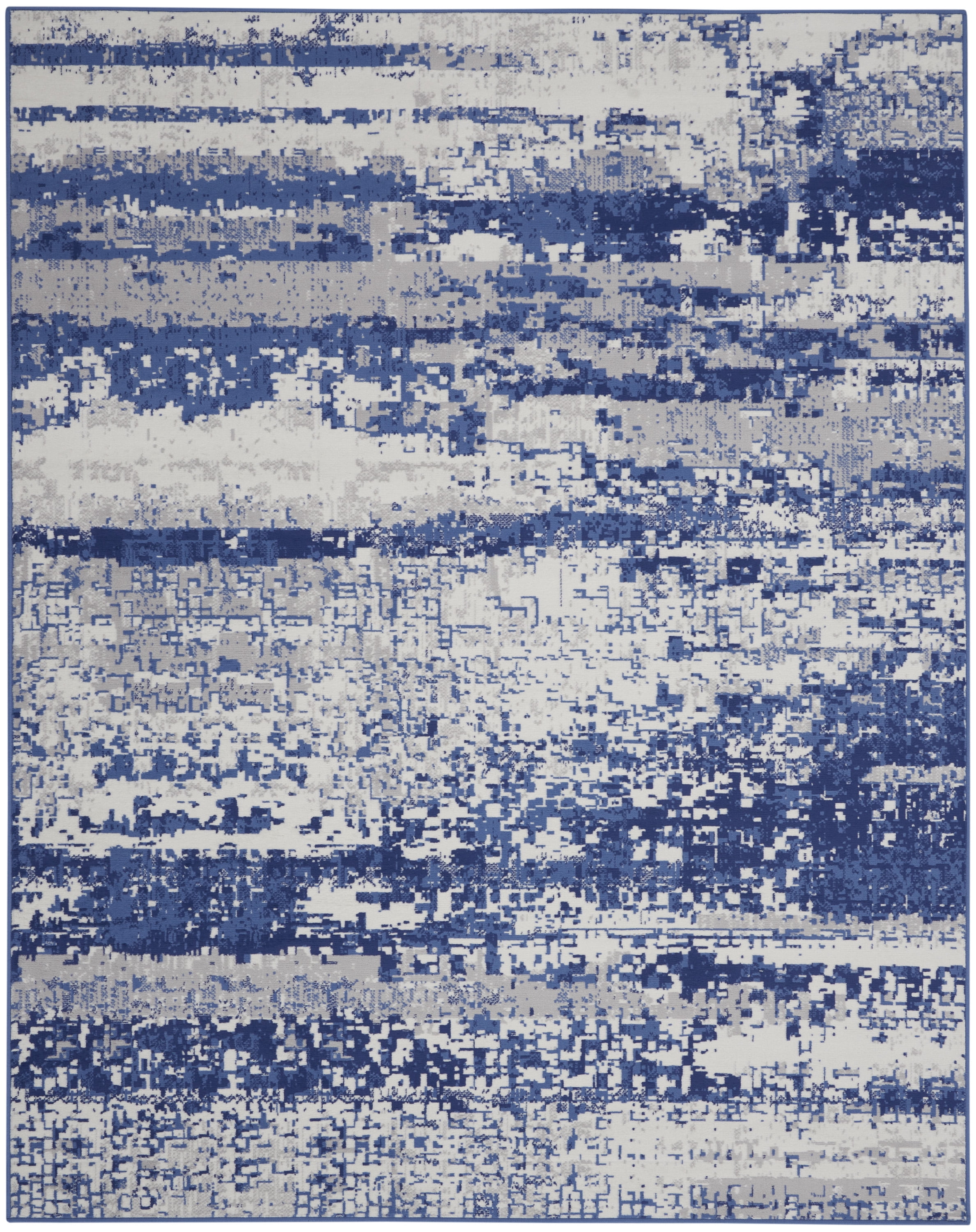 Nourison Whimsicle Modern Artistic Ivory Navy 8' x 10' Area Rug, (8' x 10')