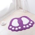 thumbnail image 2 of Alfombra de baño antideslizante absorbente 40 x 60 cm - violeta, diseño de pies grandes, poliéster absorbente, forma creativa, 2 of 5