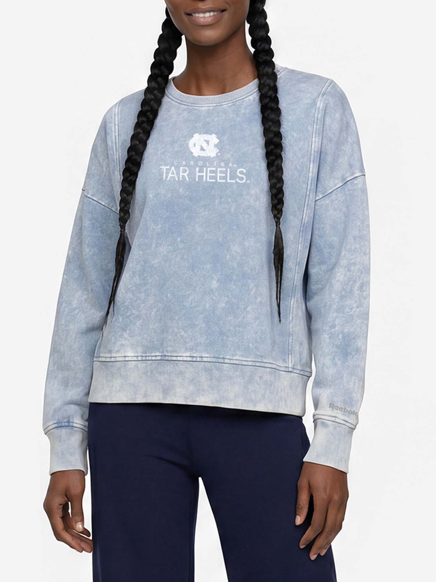 North Carolina TarHeels Reebok Womens Denim Wash Crew Neck Sweatshirt