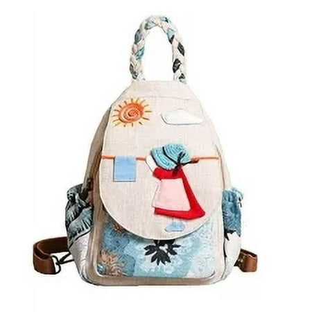 YIMOYICAI Backpack Purse for Women Girl s Convertible Sling Bag Boho Hippie Embroidered Woven Canvas with Woven Cotton Perfect Small Sling Bagk Sunny