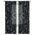thumbnail image 7 of Sheer Curtains 63 inches Long, Boho Vintage Blue Flowers Leaves Light Filtering Sheer Window Curtains Rod Pocket Voile Drapes for Bedroom Living Room, 52"W x 63"L 2 Panels, 7 of 7