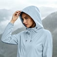 thumbnail image 3 of Fengqque Women Lightweight Waterproof Rain Jackets Packable Outdoor Hooded Windbreaker with Pouch Light Blue S, 3 of 6