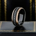 thumbnail image 3 of Jewelry Avalanche 2-tone Black & Rose Gold Tungsten Mens Eternity Wedding Band Black CZ, Anniversary Ring for Him size 11.5, 3 of 4