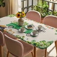 thumbnail image 3 of St. Patrick's Day Table Cloths for 3 Foot Rectangle Tables, Green Truck Lucky Shamrocks Flags Retro Patio Waterproof Elastic Fitted Tablecloths, Washable Rectangular Table Cover for Camping, 3 of 8
