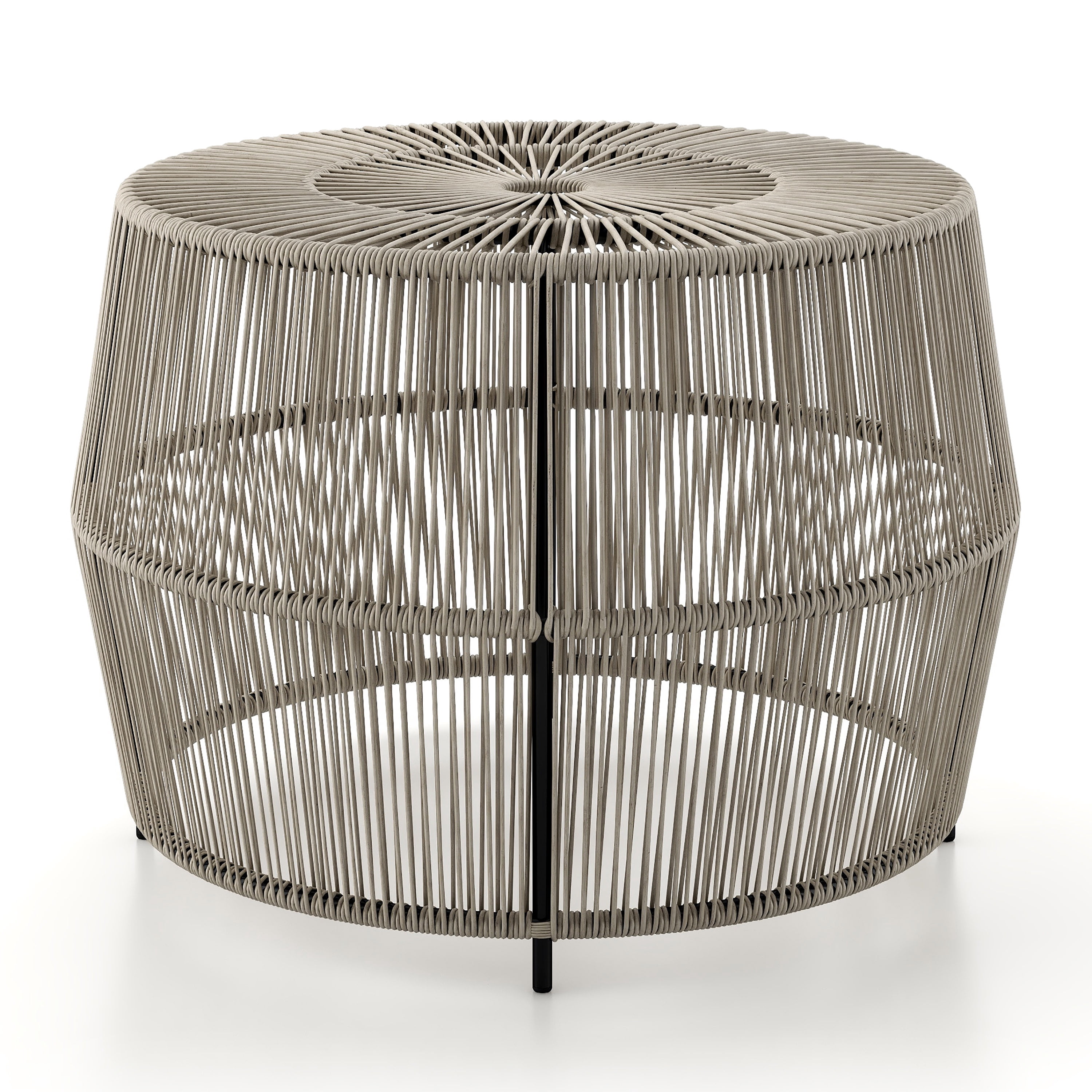 Calli Wicker All-Weather Coffee Table for Indoor Outdoor Use, Gray