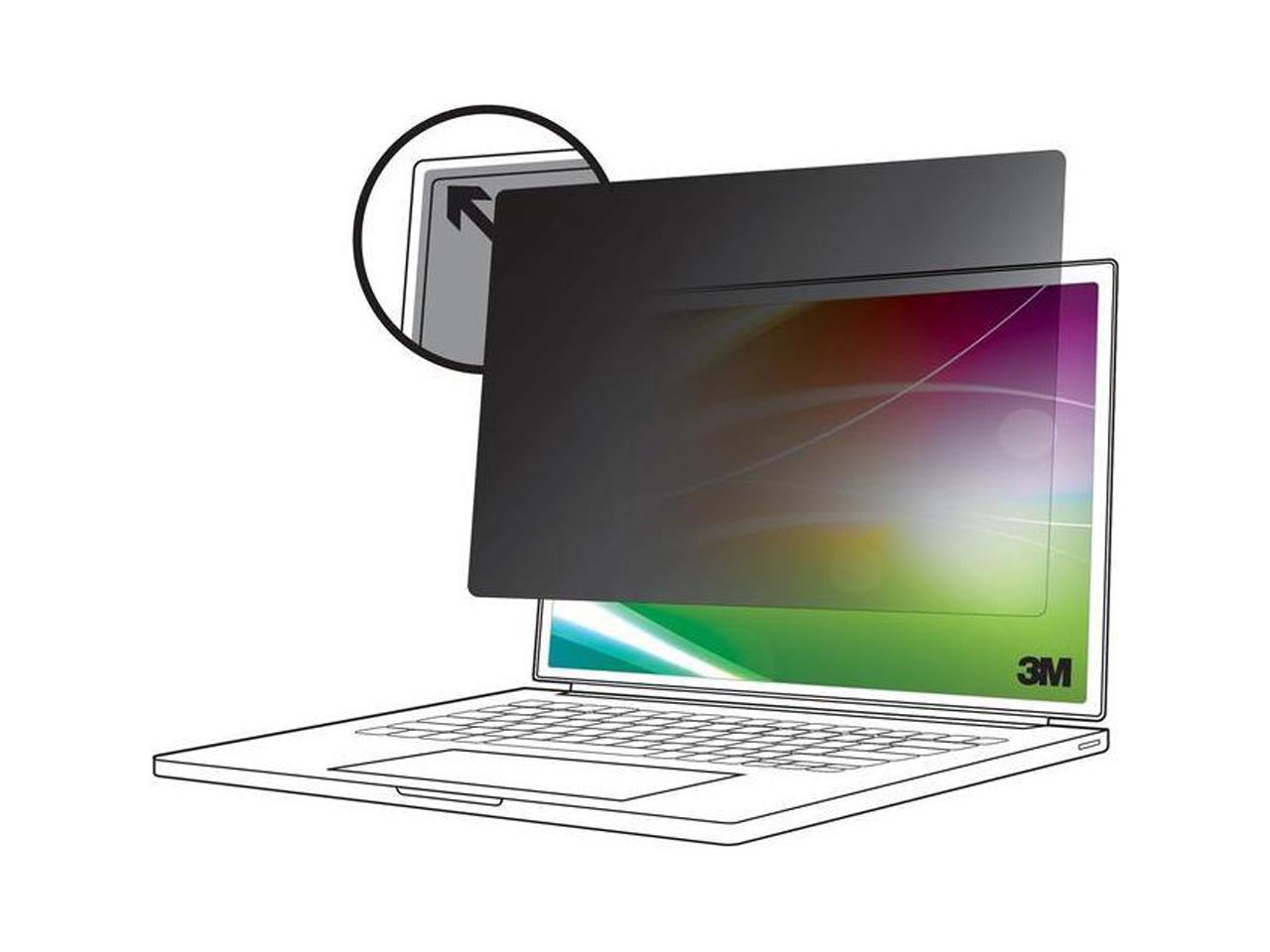 3M Bright Screen Privacy Filter for 14in Full Screen Laptop 16:10 BP140W1E - image 3 of 6