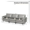 thumbnail image 4 of Costway Modular 3-Seat Sofa Couch with Socket USB Ports & Side Storage Pocket Grey, 4 of 10