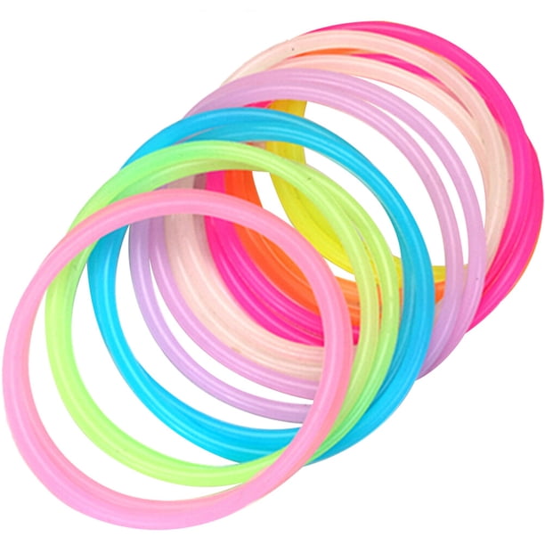 Pulseras de gelatina de 50 piezas pulseras brillantes de luminosas pulseras deportivas de silicona luminosa