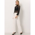 thumbnail image 2 of DARING DIVA Lace Elastic Cuff Long Sleeves Vintage Blouse M Black, 2 of 6