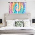thumbnail image 4 of Colorful Tie Dye Kitchen Curtains Short 54 Inch Length, Rainbow Ombre Abstract Pattern Art Grommet Top Bedroom Living Room Curtains, Light Filtering Cafe Curtain Drapes 2 Panels Set 84''x54'', 4 of 9