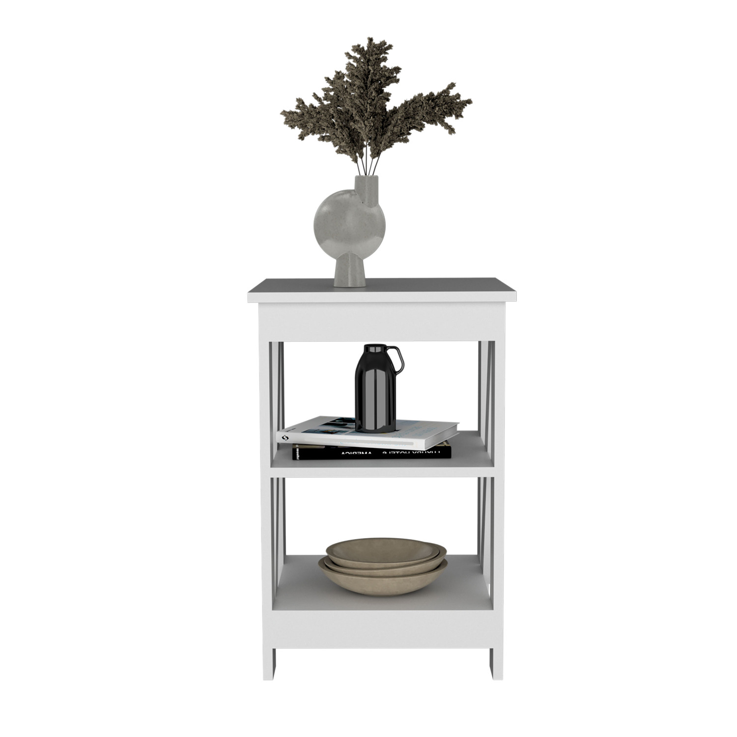 Taylor End Table, Side Table, Nightstand, 3-Tier Storage Shelf, Sofa Table for Small Spaces
