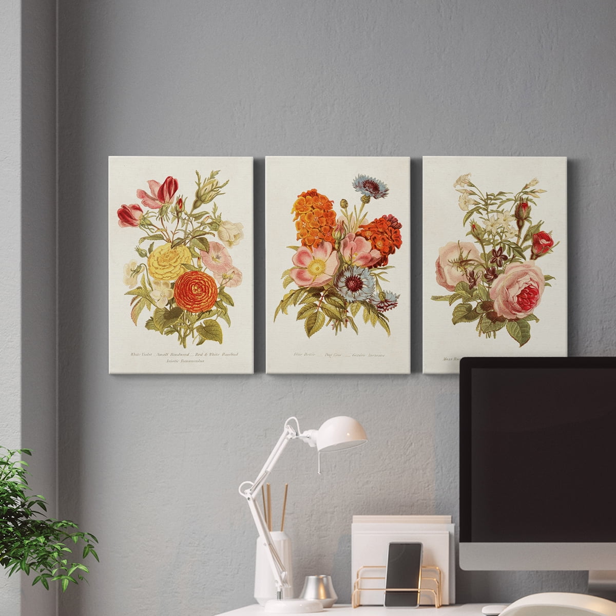 Antique Floral Bouquet I Premium Gallery Wrapped Canvas - Ready to Hang - 24 x 36 Each