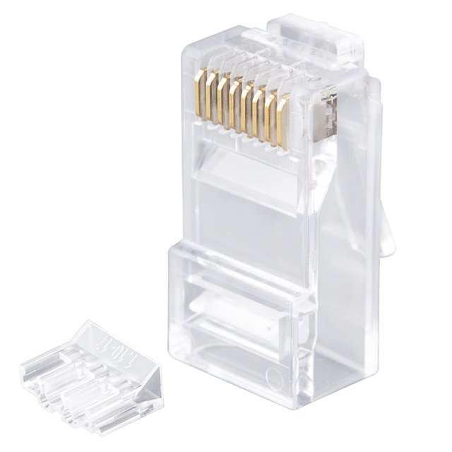 Juego de conectores W-NECTOUN CAT6, paquete de 100, RJ45 para cable sólido