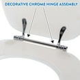 thumbnail image 6 of Ginsey Round Resin Decorative Toilet Seat with Chrome Hinges, Mother of Pearl, 6 of 10