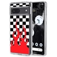 thumbnail image 1 of TalkingCase Slim Phone Case Compatible for Google Pixel 7 Pro, 6.7", Checkers Flame Print, Light Weight, Flexible, USA, 1 of 7