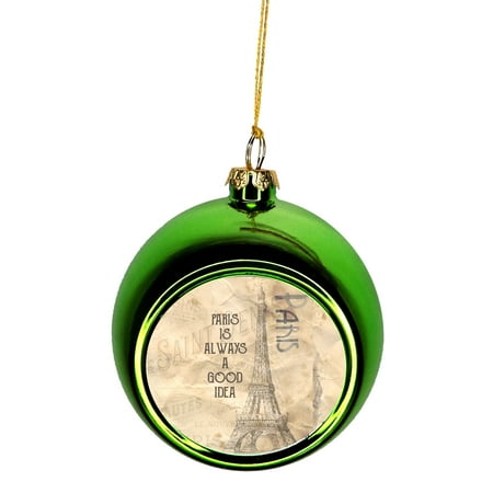 Themed Christmas Trees Ideas Paris is Always a Good Idea Bauble Christmas Ornaments Green Bauble Tree Xmas Balls ()