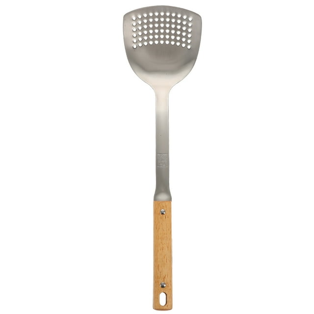 Stainless Steel Wok Spatula Wooden Handle Cooking Spatula Kitchen