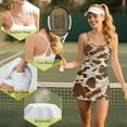 thumbnail image 3 of Psesaysky Womens Athletic Dress Brown Cowhide Print Summer Tennis Golf Dresses Built in Shorts Romper Active Graduation Elegant Outfit, Size M, 3 of 5
