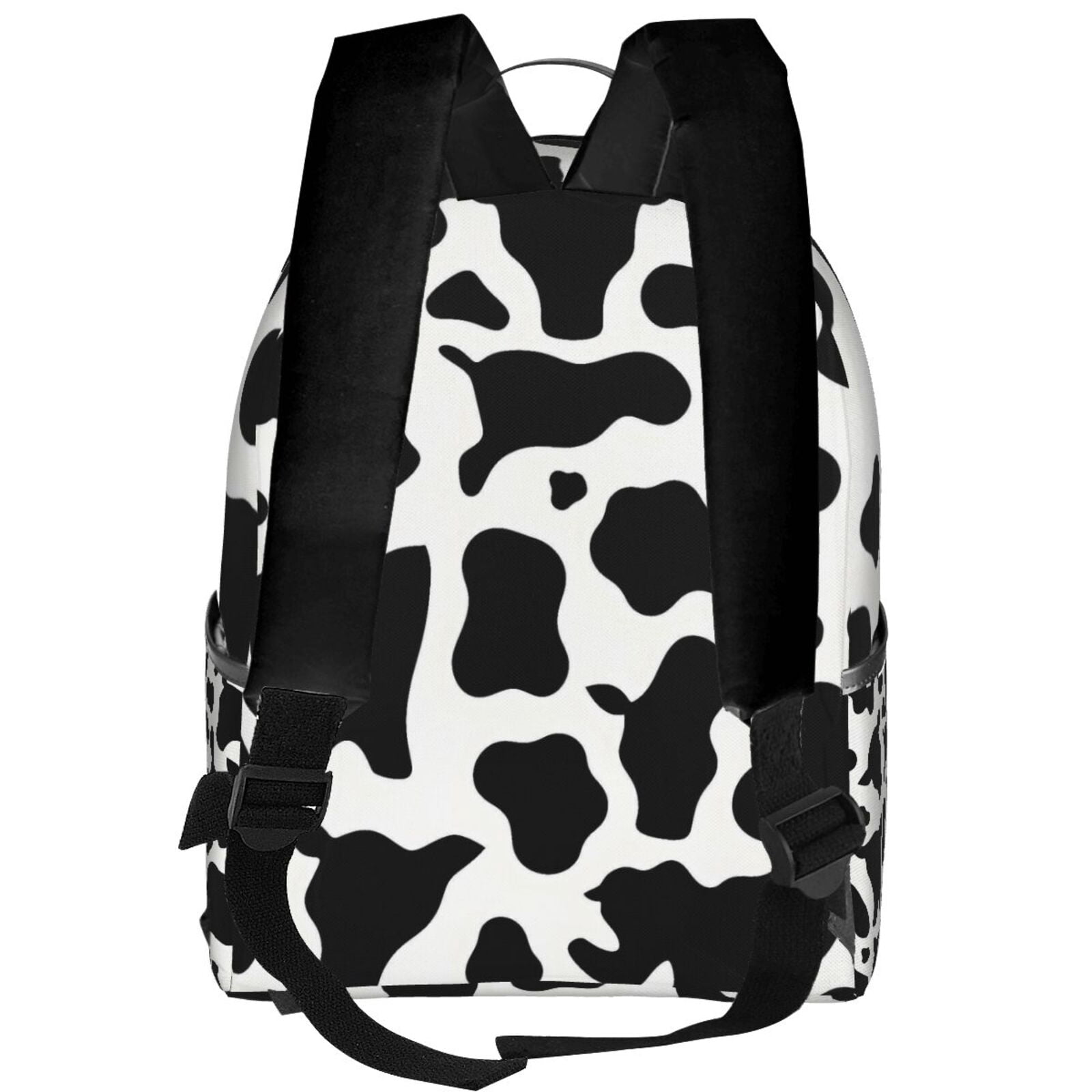 Lightweight Backpack With Adjustable Shoulder Strap Empty Bag Upright 12×14.5in For Weekend Holiday Travel Hiking Simple Cow Print Pattern, Vector Art Style_4