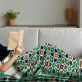 thumbnail image 3 of Moroccan Soft Flannel Fleece Throw Blanket, Middle Eastern Style Moroccan Door Arch with Medieval Floral Details Retro, Cozy Plush for Indoor and Outdoor Use, 70" x 90", Green and Brown, by Ambesonne, 3 of 5