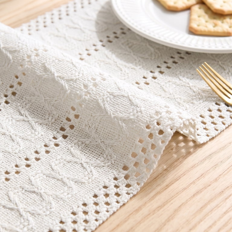 Sm:)e Beige Woven Farmhouse Table Runner 12 x 72 Inch photo 7