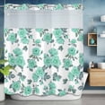 thumbnail image 6 of Spring Summer No Hooks Shower Curtain with Snap-in Liner Classic Water Color Rose Flower Shower Curtains for Bathroom, Waterproof, Easy Install, Washable 72"x78", 6 of 9