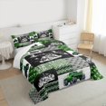 thumbnail image 3 of Tractor Bedding Set Twin Size Equipment Trucks Comforter Set Farmhouse Harvester Down Comforter Car Bedroom Decor Green Vehicle Quilt Set Plaid Comforter with 1 Pillowcase, Grey, 3 of 7