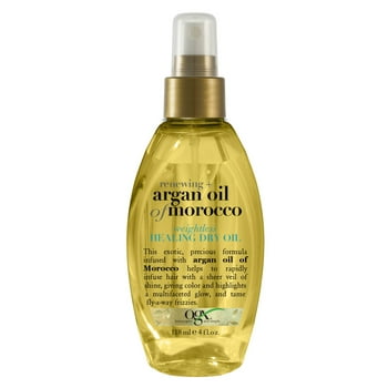 OGX Renewing + Argan Oil of Morocco Weightless Healing Dry Spray Hair Oil Mist for Split Ends, 4 fl oz