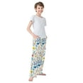 thumbnail image 4 of FORMRS Kids Pajama Pants with Pockets Size 13-14Y Boys Lounge Sleep Bottoms, Blue Wildflower Pattern, 4 of 8