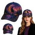 thumbnail image 4 of 3D Halloween Embroidered Baseball Cap,Black Cat Crescent Moon Bat Design Adjustable Sun Hat for Unisex,for Fall Halloween Holiday Party Outdoor Daily Wear, 4 of 4
