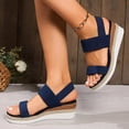 thumbnail image 4 of Willtoo Womens Platform Espadrilles Wedge Sandals,Slip on Elastic Ankle Strap Sandals for Women Casual Open Toe Beach Boho Sandal, 4 of 6