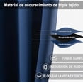 thumbnail image 2 of Cortinas Blackout Para Recamara Sala Elegantes 270X215Cm 2 Paneles Aislamiento Térmico y Reducción De Ruido Tela Impermeable Modelo Azul Oscuro, 2 of 4