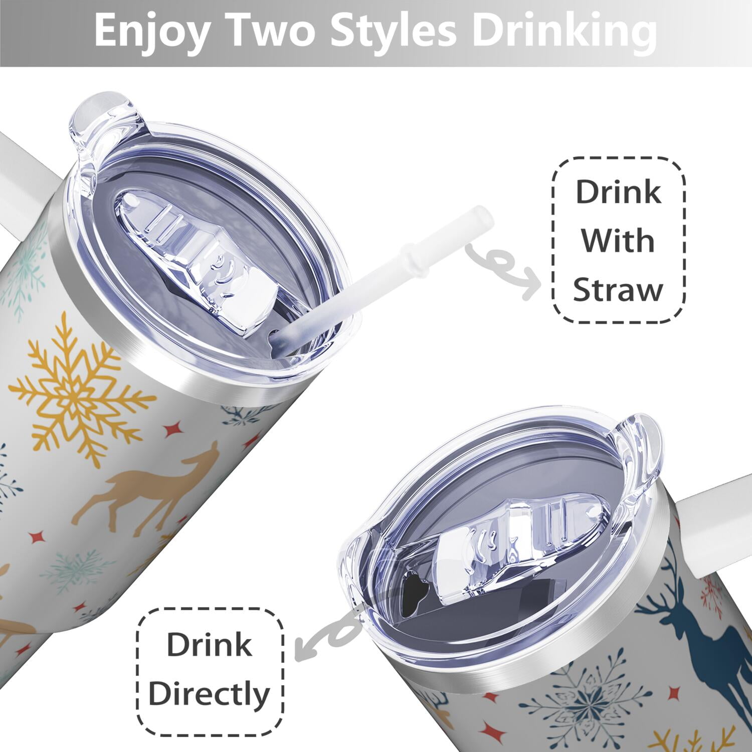 1pc 40 oz Christmas Tumbler with Lid and Straw Stainless steel Insulated tumblers Cute water bottle Travel/Gym coffee tumbler Gifts for Women/men