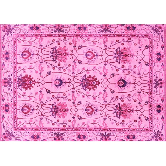 Ahgly Company Indoor Rectangle Abstract Pink Modern Area Rugs, 3' x 5'