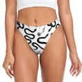thumbnail image 1 of Balery Hand Drawn Snake Tangas de Algodón para Mujer con Estampado – Ropa Interior Sexy, Transpirable, G-string-Large, 1 of 6