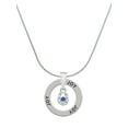 thumbnail image 1 of Delight Jewelry Silvertone Mini Horseshoe with Blue Crystal Joy Ring Charm Necklace, 18", 1 of 4