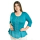 thumbnail image 1 of Blusa con detalle de encaje Roman Fashion /Tallas Extras, 182 (Azul claro) azul 40, 1 of 5