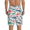 thumbnail image 3 of Kdxio Colorful Shark Print Mens Sleep Shorts Bottoms Soft Comfy Pajama Wear Pants with Drawstring Pockets, 3 of 7