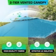 thumbnail image 4 of SANOPY 10'x10' Cantilever Umbrella Double Vented Umbrella with Steel Base Outdoor Offset Hanging Market Patio Umbrella Offset Cantilever Patio Umbrella for Patio Pool Deck, Light Blue, 4 of 11
