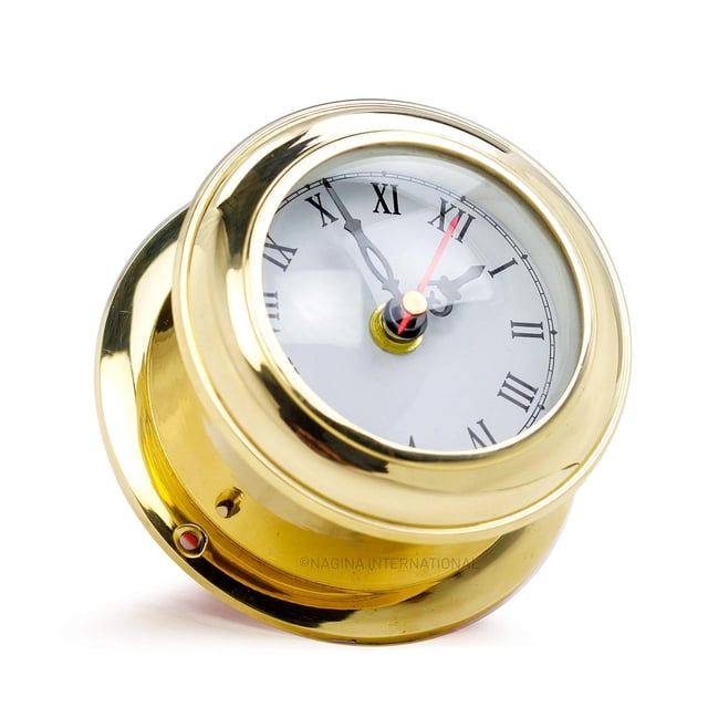 Reloj de Barco Nagina International de Latón Macizo 18 cm Cuarzo