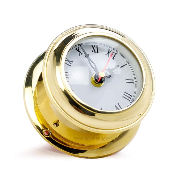 Reloj de Barco Nagina International de Latón Macizo 18 cm Cuarzo