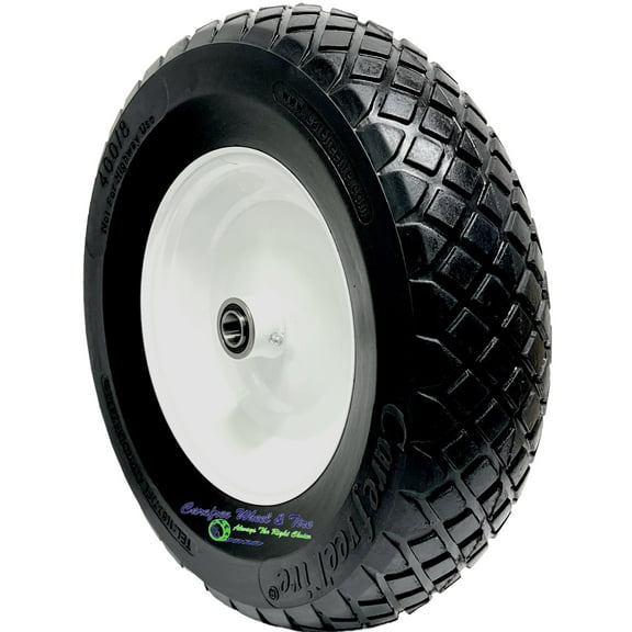 15" x 4" DIAMOND Tread Wheelbarrow Tire & Wheel Assembly (8" Center Hub & 1" Bushing)