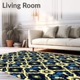 thumbnail image 2 of ODIKA 4'x6' Machine Washable Non-Slip Area Rug, Vintage Trellis Featuring Retro Floral Motifs and Distressed Design High Traffic Rug, Yellow, 596358, 2 of 7